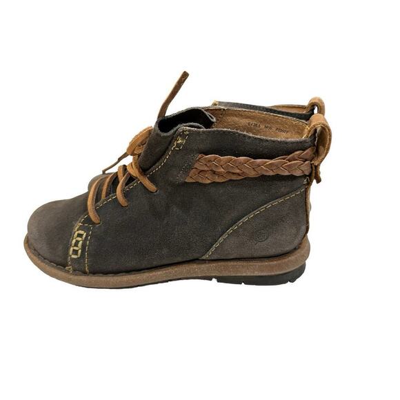 Born Shoes - Born Women’s Temple Dark Gray Distressed Leather Ankle Boots Size 6